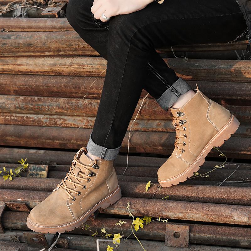 Special Leather Martin Boots Men'S Boots Japanese High-Top Men'S Shoes Round Head Retro Tooling Boots Short Boots Waterproof Desert Boots