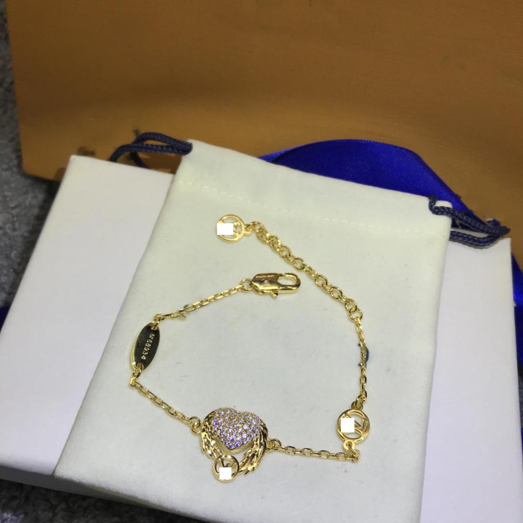 Donkey Brand Strass Hjärta Lås & Stjärna Armband, Trendigt Smyckestillbehör