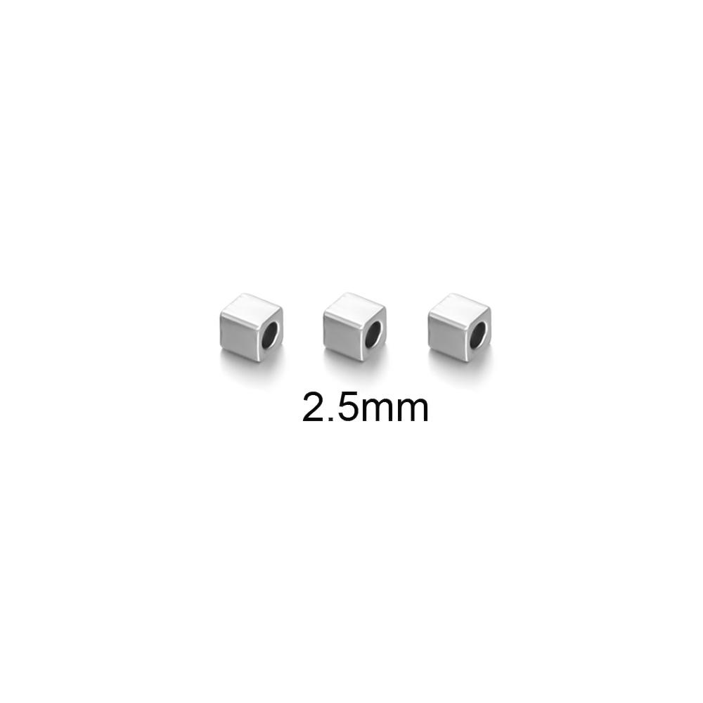 

Semitree 50Pcs 2.5mm 3mm 4mm 6mm Stainless Steel Cube Spacer Beads Square Loose Beads for DIY Bracelet Jewelry Making Material