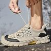 Summer Daily Breathable Men Quality Comfort Mesh Shoes Leather Casual Mesh Shoes Outdoor Non-slip Sports Climbing Shoes