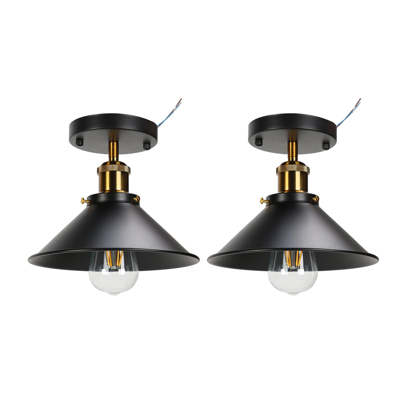 

E27 Ceiling Light Industrial Black Wrought Iron Ceiling Lamp for Farm Kitchen Corridor 85‑240V