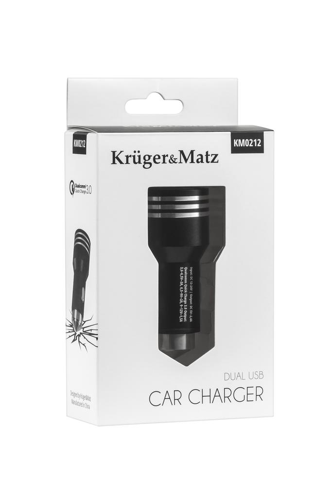 Car charger 2xUSB 5V/2.4A Quick Charge 3.0 Kruger&Matz