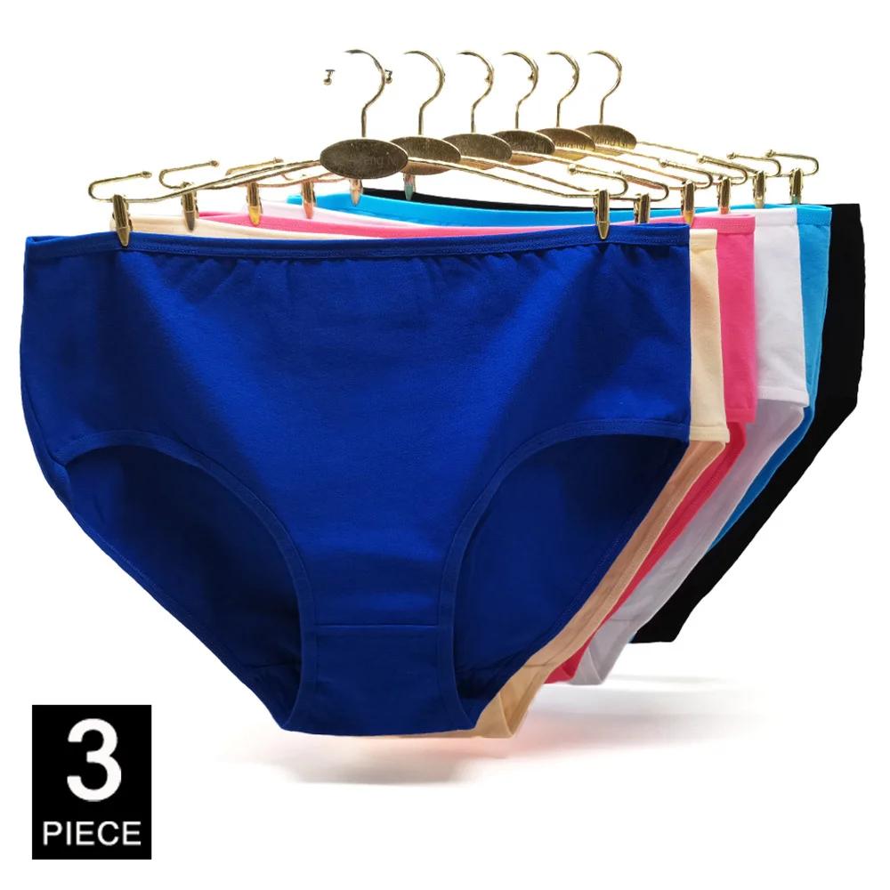Panties Plus Size Cotton Underwear Women Briefs Woman Knickers Lady Lingerie Girl intimate Large 3 Pieces/Lot