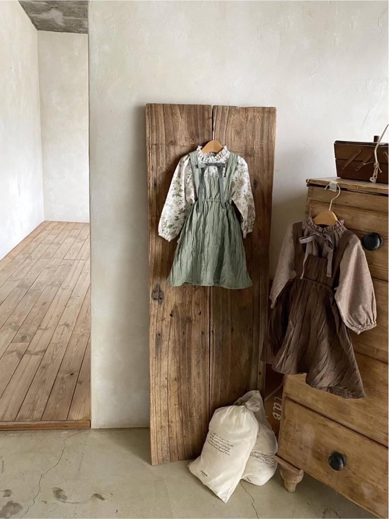 Autumn Vintage Girls' Double Layer Sling Dress Overalls