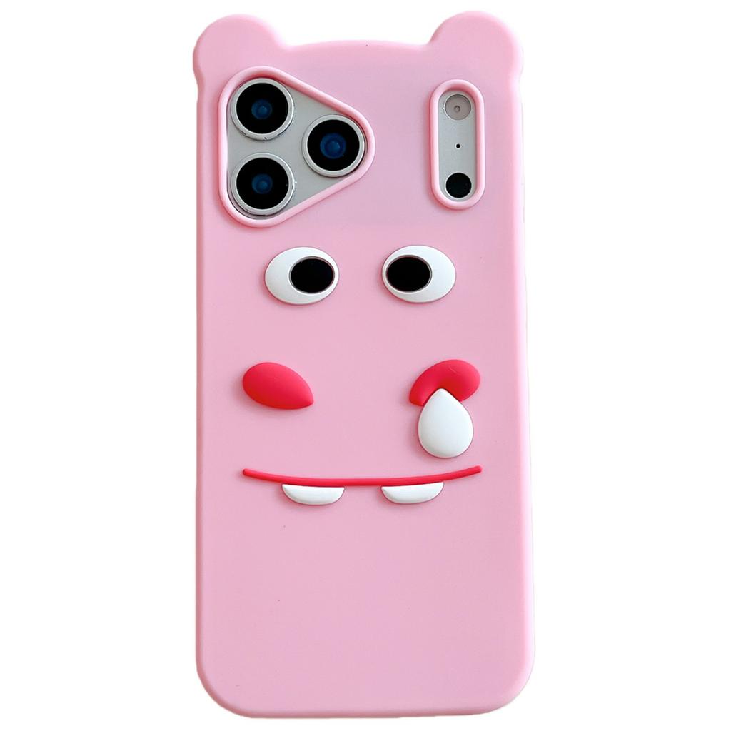 For iPhone 17 Pro Max Silicone Case Cute Funny Hippo Design Shockproof Phone Back Cover