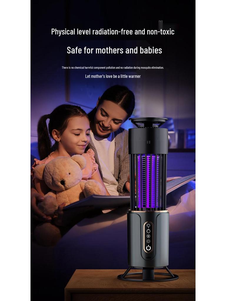 Portable USB-Rechargeable Mosquito Killer Lamp: Low-Noise, Electric Shock, Night Light & Repellent for Indoor/Outdoor Use