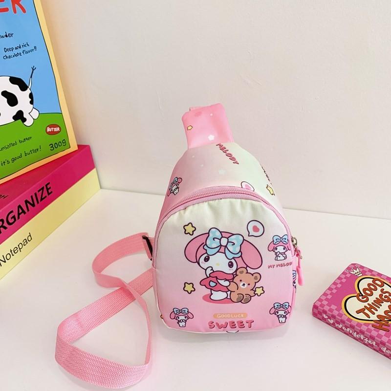 Hello Kitty Kids Cartoon Canvas Crossbody Bag With Light Weight For Preschool Kids