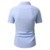 Summer Oxford Cotton Short Sleeve Shirts Business Casual Square Collar Shirt Men