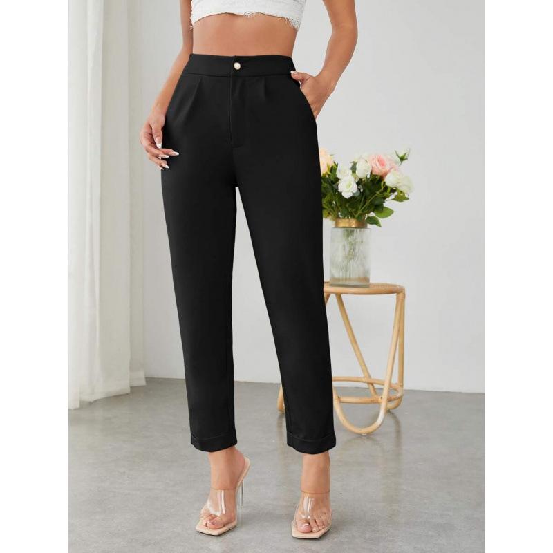 Z 67168 Women s High Waist Straight Leg Stretch Pants Petite XS