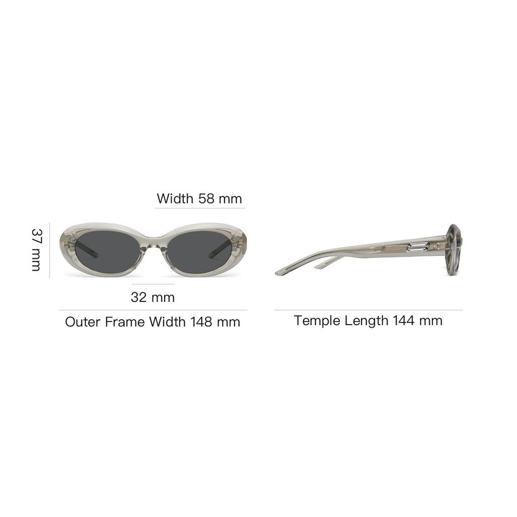 Gentle Monster Solid Color Design Oval Sunglasses Unisex sunglasses Gray MOLTA-BRC11