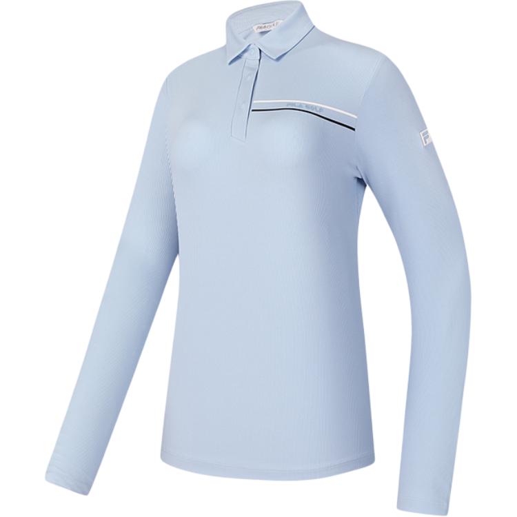 FILA Golf Series UV Resistant Fashionable Comfortable Long Sleeve Polo Shirt Women tops Afternoon-Blue A11W445217F-LB