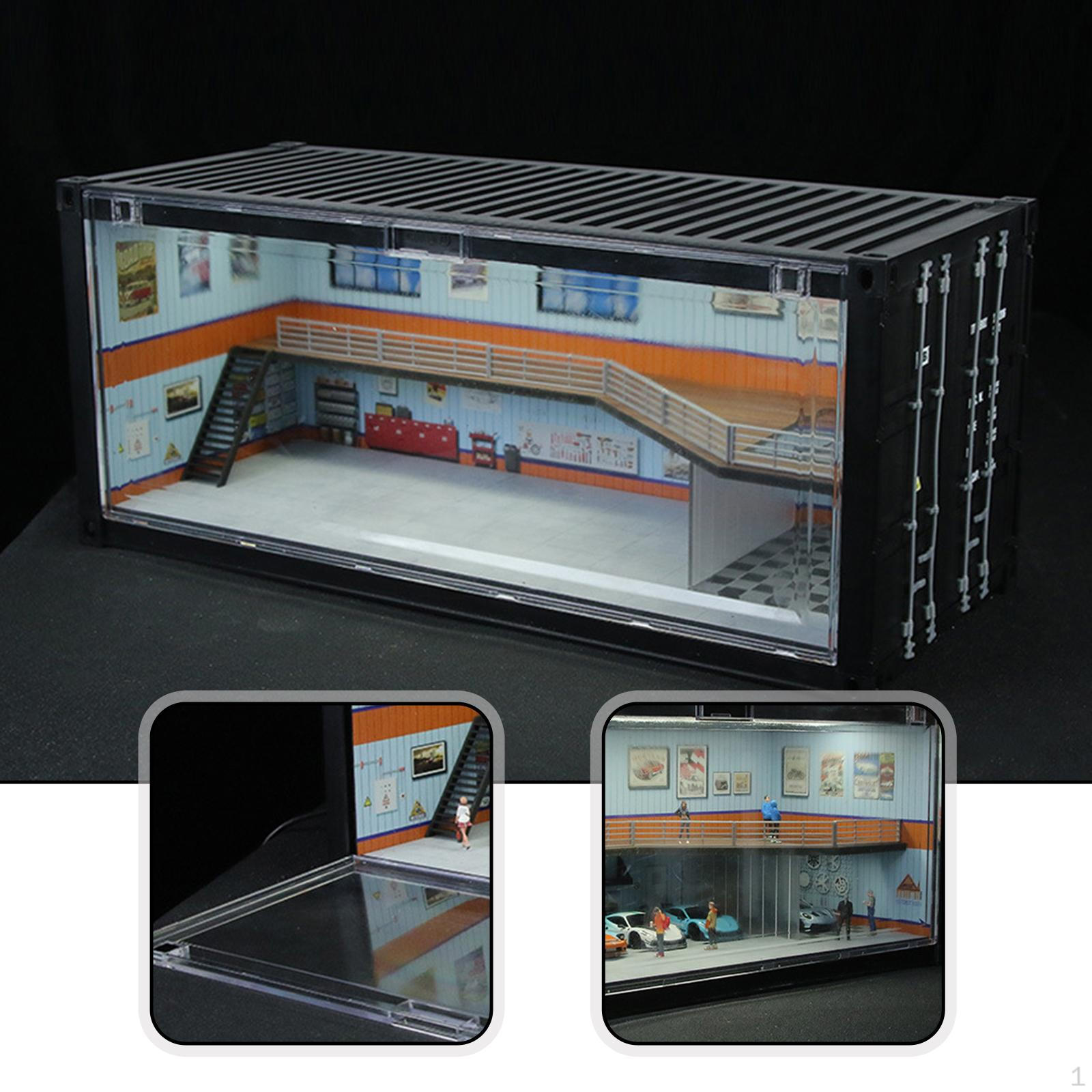

Repair Shop Display Case Show 1:64 Scale Scene Ideal Gift Collection with Light Organizer
