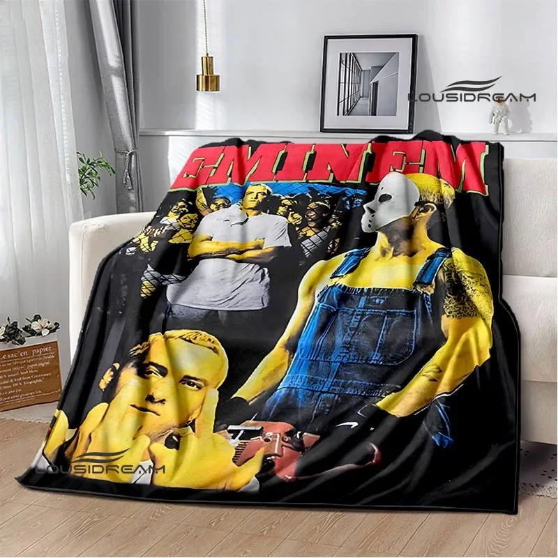 Eminem Hip -hop Singer Printing Blanket Warm Blanket Flannel Blanket Picnic Blanket Blankets for Beds Birthday Gift