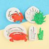 4pcs Cartoon Ocean Grass Coral Small Crab Shaped Silicone Molds DIY Chocolate Fondant Baking Cake Decoration Mold Kit