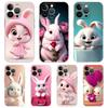 A Cute Rabbit With A Purple Hat Phone Case for iPhone 16 15 14 13 12 Pro Max Transparent for iPhone 11 Pro Max 7 8 Plus XS Bag