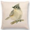 Newest Birds Painting Cushion Cover Robin Titmouse Toucan Fairy Sparrow Firecrest Cardinal Bullfinch