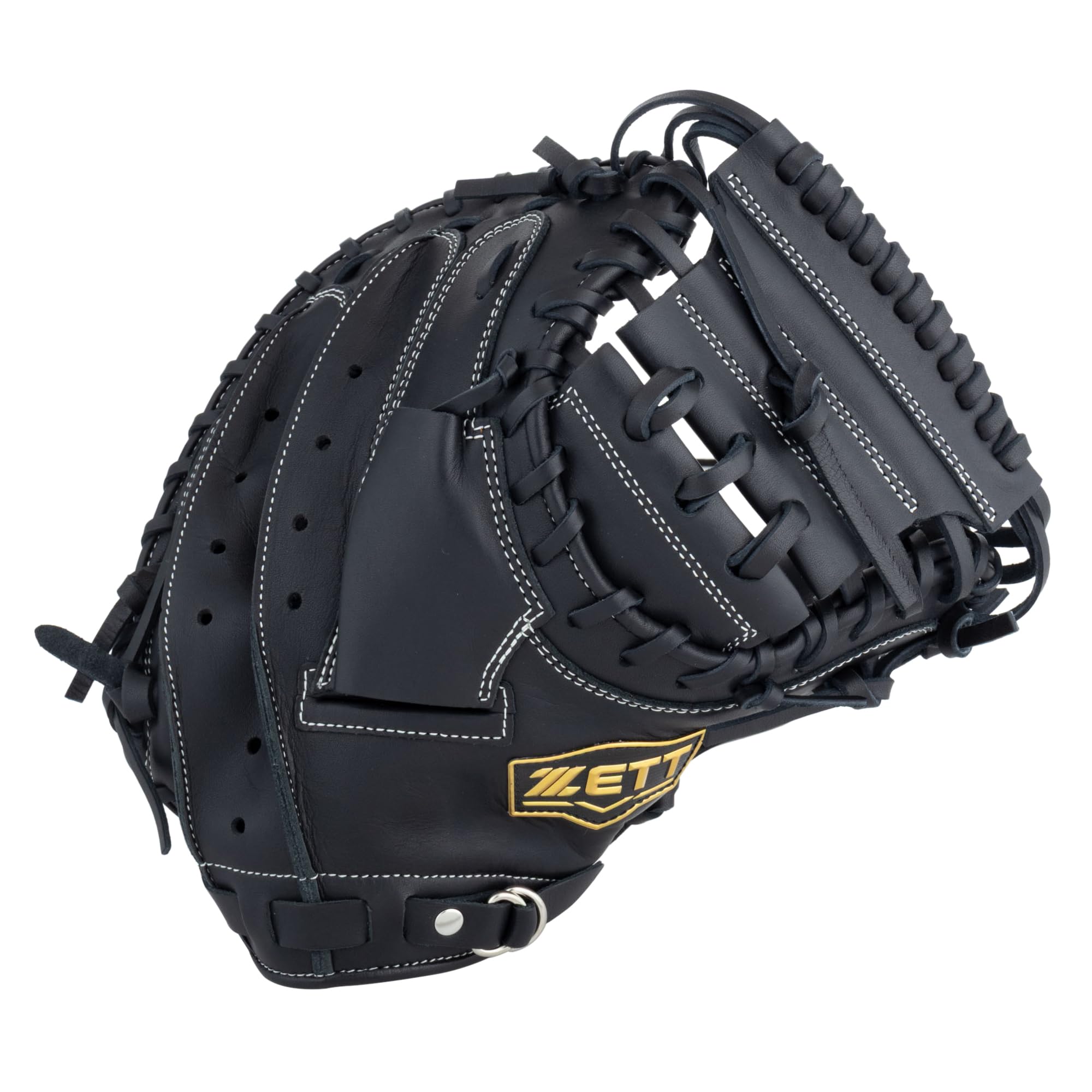 ZETT Soft Steer Baseball BRC352612 Catcher s Mitt, Right-Handed Throw, Black,