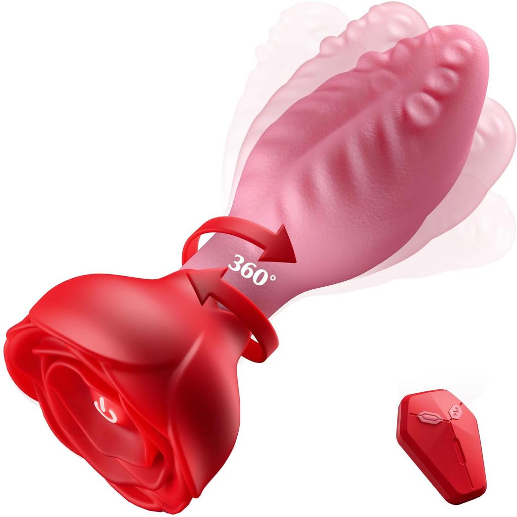 360° Rotation Anal Plug Vaginal Clitoral Vibrator Butt Plug with APP Remote Control Men Prostate Massager with Rose Base Adult Sex Toy for Women Men