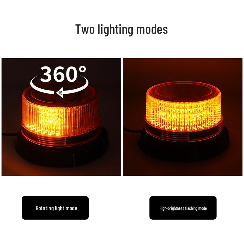 LED Magnetic Strobe Warning Light for Vehicles - Yellow Roof Signal Light for Cars, Trucks, and Forklifts