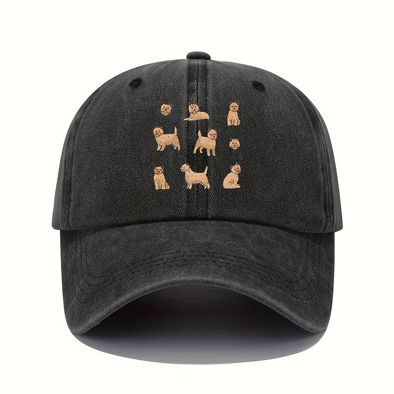 Cute dog pattern baseball cap, daily casual fashion, men's and women's universal sun protection duckbill cap