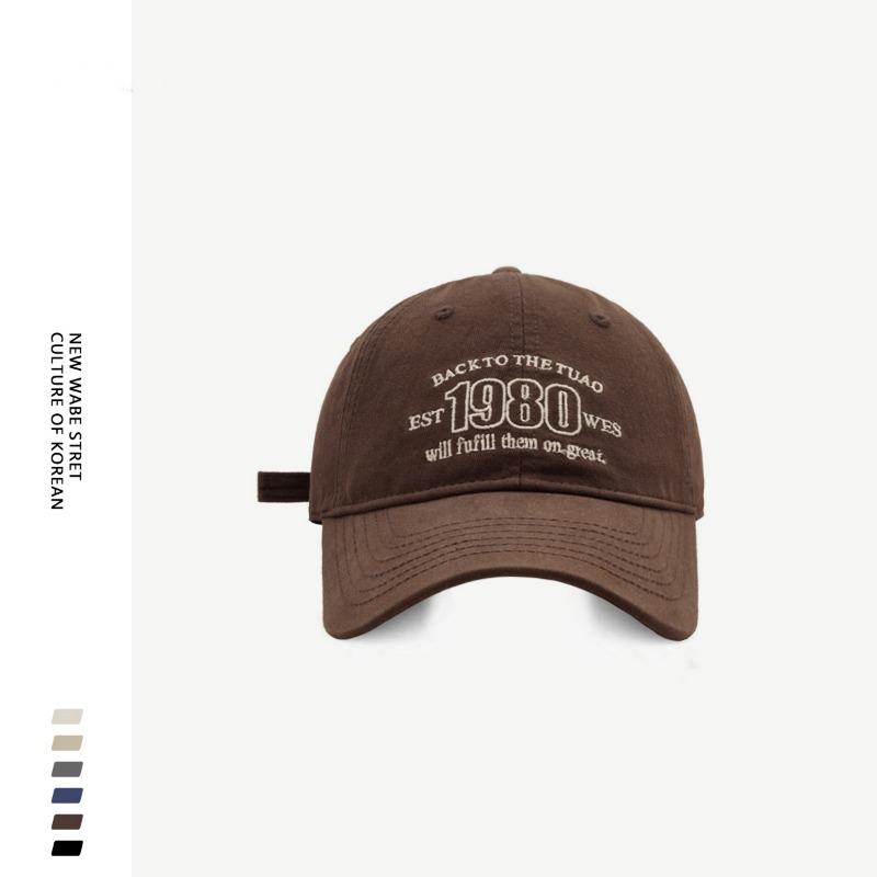 Trendy brand letter embroidery 1980 baseball cap for men and women, summer fashion versatile cap