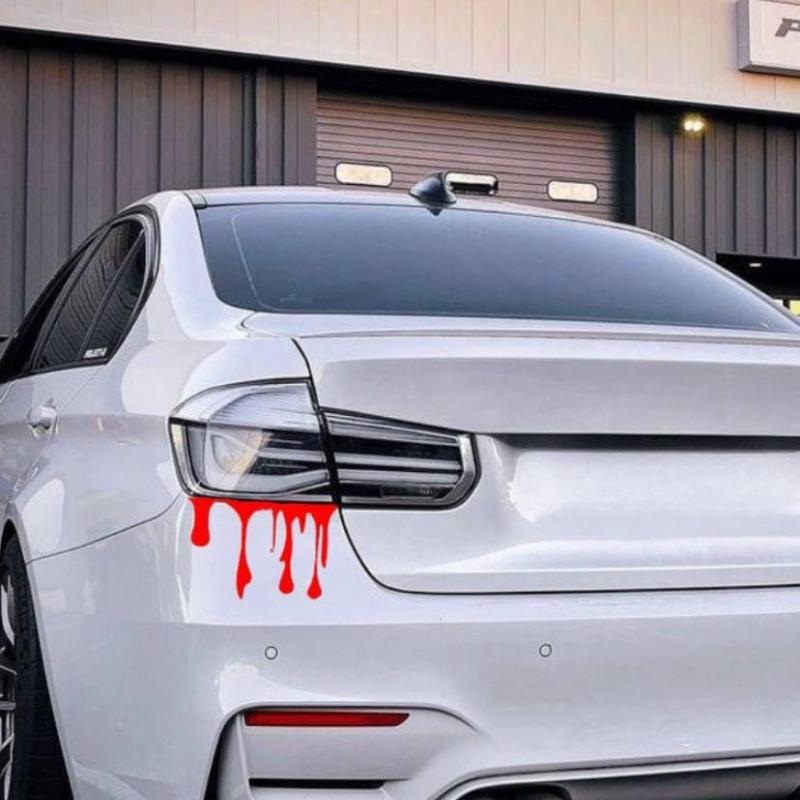 1PC Dripping Blood Spooky Look Car Stickers Waterproof for Auto Lights Window Doors Vinyl Decals Funny Halloween Decoration