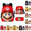 Super Mario Backpack School Bag With Lunch Bag And Pencil Pouch High Capacity Wear Resistant Breathable