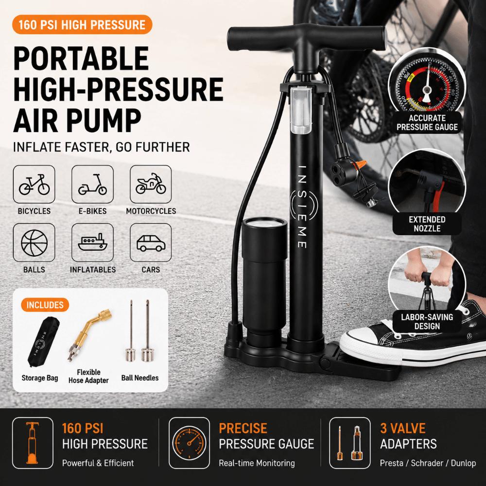 160PSI High-pressure Pump Rust Prevention Inflatable Pump Portable Universal Air Pump Car