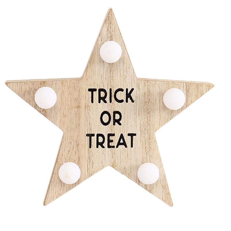 

Хэллоуин Деревянный Светодиодный Светильник Летучая мышь Тыква Звезда Деревянные Поделки Орнамент для Дома Фестиваль Праздник Вечеринка Настольное Украшение Комнаты