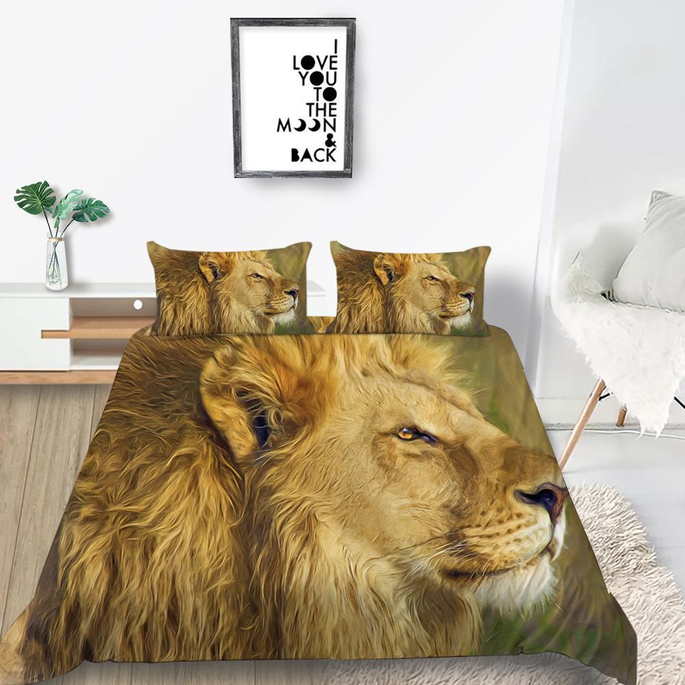 2023 Bettwäsche-Set im neuen Stil, Anzug, Tiger-Muster, Bettbezug, Hunde, Bettbezug, Lions, Teenager, Jungen, Einzelbett-Set, Heimtextilien mit Kissenbezug