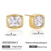 Geometric Zircon Waterproof Stud Earrings for Women High Quality Stainless Steel Non-Irritating Jewelry for Club Wear