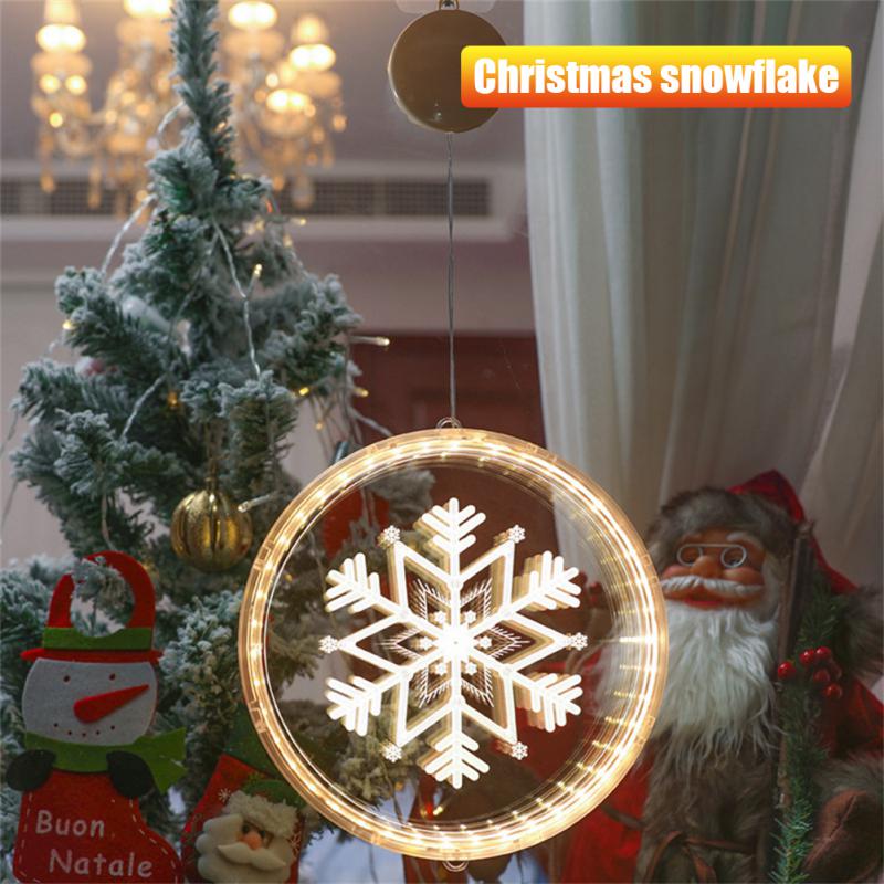 

Рождественская гирлянда 3D подвесные светильники светодиодные фонари колокольчики снежинки лось украшения фонарики гирлянды на батарейках украшение окна