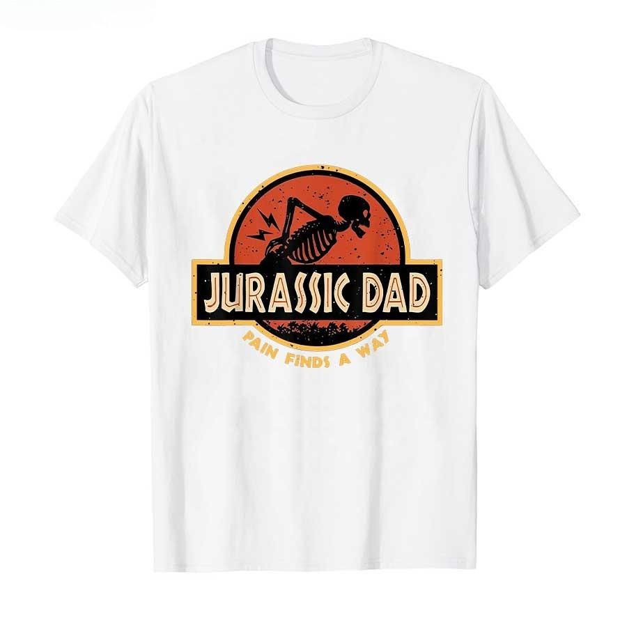 Dolore del Papà Giurassico Trova un Modo Divertente Sarcastico Scheletro Maglietta per Uomini Donne Magliette in Cotone Manica Corta Top Casual Larghi