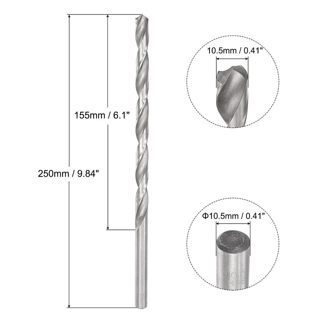 200/250/300mm Twist Drill Bits 6.2/7/8/9/10/11/12/13/14/15/16mm High-Speed Steel Extra Long Drill Bit