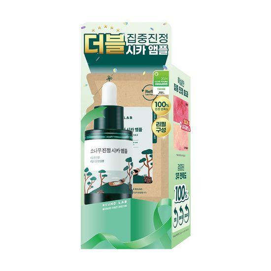 ROUND LAB Ampulă calmantă Cica cu pin 30ml ediție dublă limitată (pachet de reumplere +30ml)