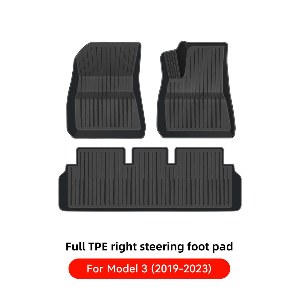 YZ For Tesla Floor Mat Model Y 2025-2025 Model 3 Highland Car Trunk Mat Luggage Mat TPE Waterproof Anti-Slip Set Floor Liner Mat