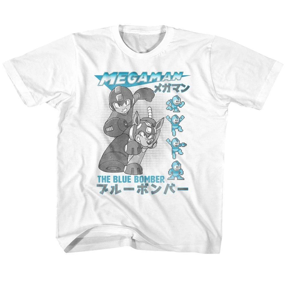 Mega Man Blue Bomber White Gaming Children s T-shirt 140
