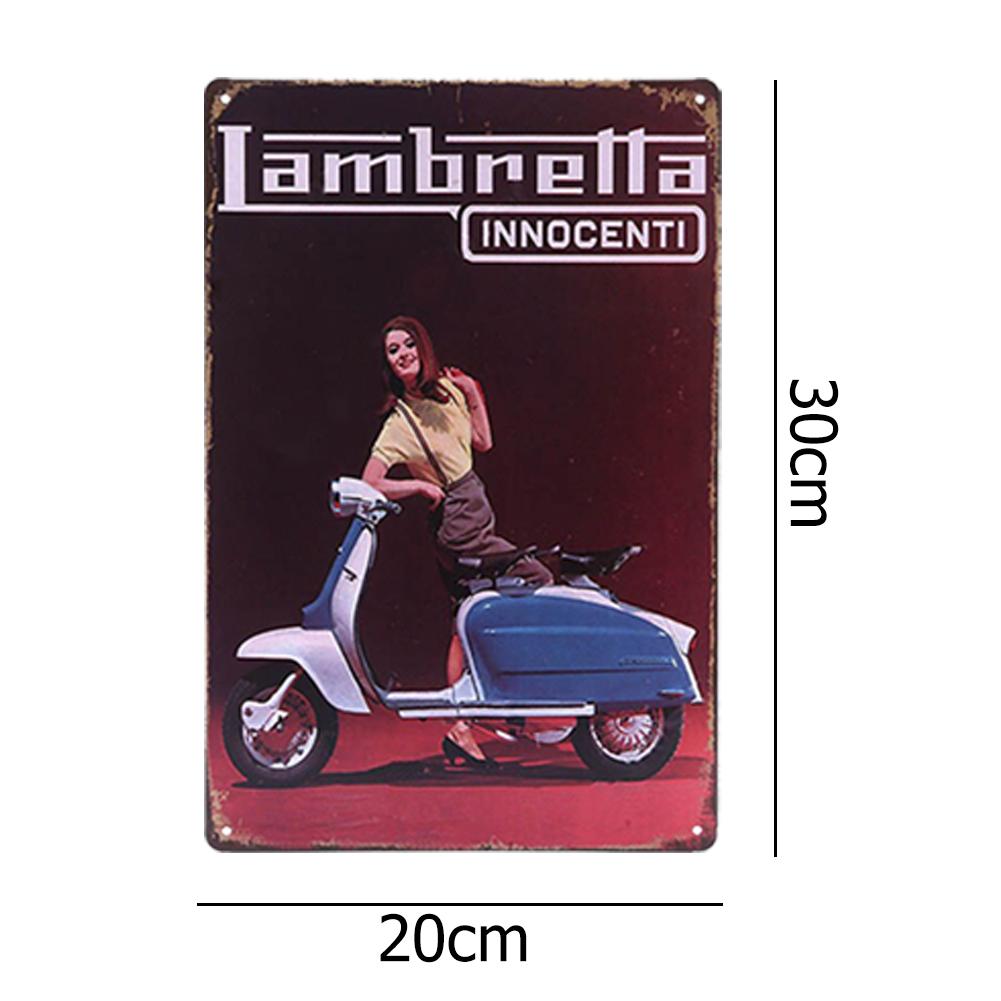 LAMBRETTA SCOOTERS, retro vintage style metal sign/plaque man cave shed bar pub