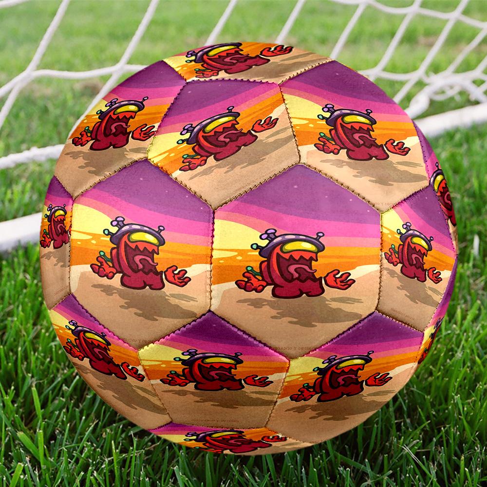 Among Us Print Size 5 Soccer Ball, Standard Match Football for Sports Game and Team Practice, Ideal Gift for Soccer Fans