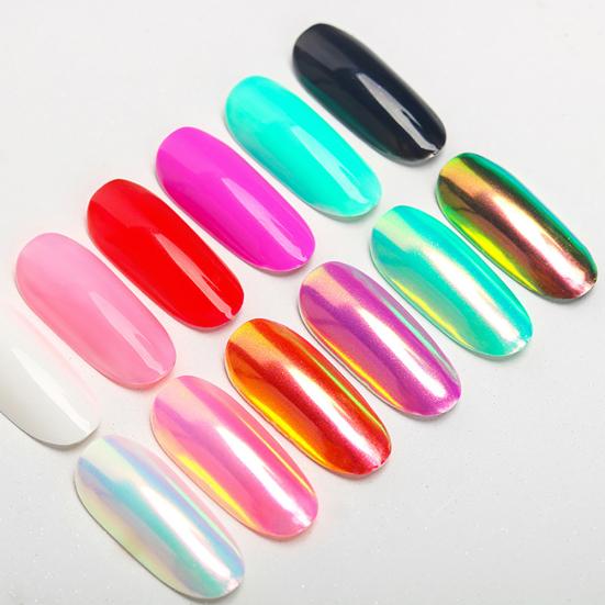 3g Glitter Holographic Rainbow Nail Art Powder Mirrr Pigment s mini štětečkem