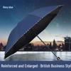 Extra Large Black Glue Edge Business Umbrella - 10 Ribs, British Style, Rain & Sun Protection, Customizable Logo, Perfect for Gifting & Advertising