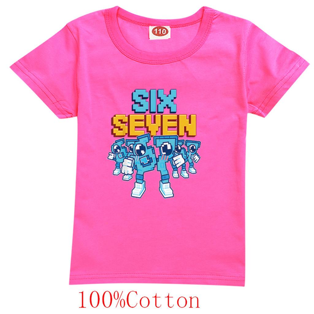 9193 Kinder Jungen Mädchen Steal a Brainrot 67 Six Seven Print Kurzarm-Baumwoll-T-Shirt