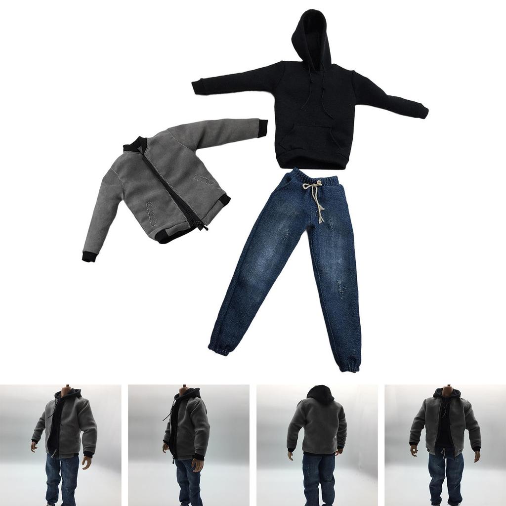1/6 Scale Male Figure Doll Clothes Jacket and Pants Handmade Miniature Clothing Costume for 12 inch Doll Model Figures Body Accs