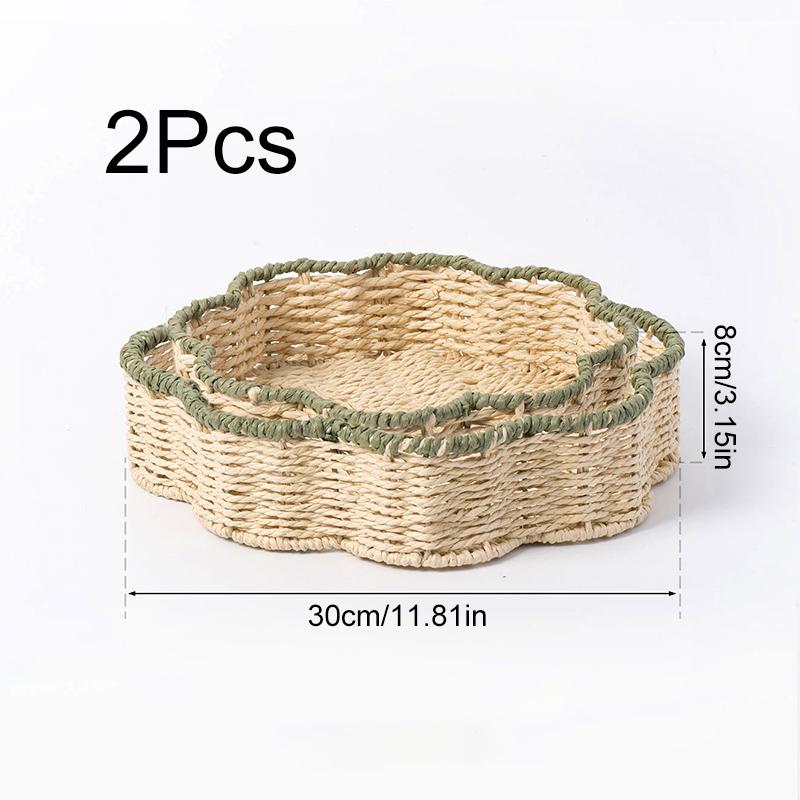1Pc Snack Tray Vegetables Imitation Vine Household Storage Basket Fruits Weave High-capacity Paper Rope
