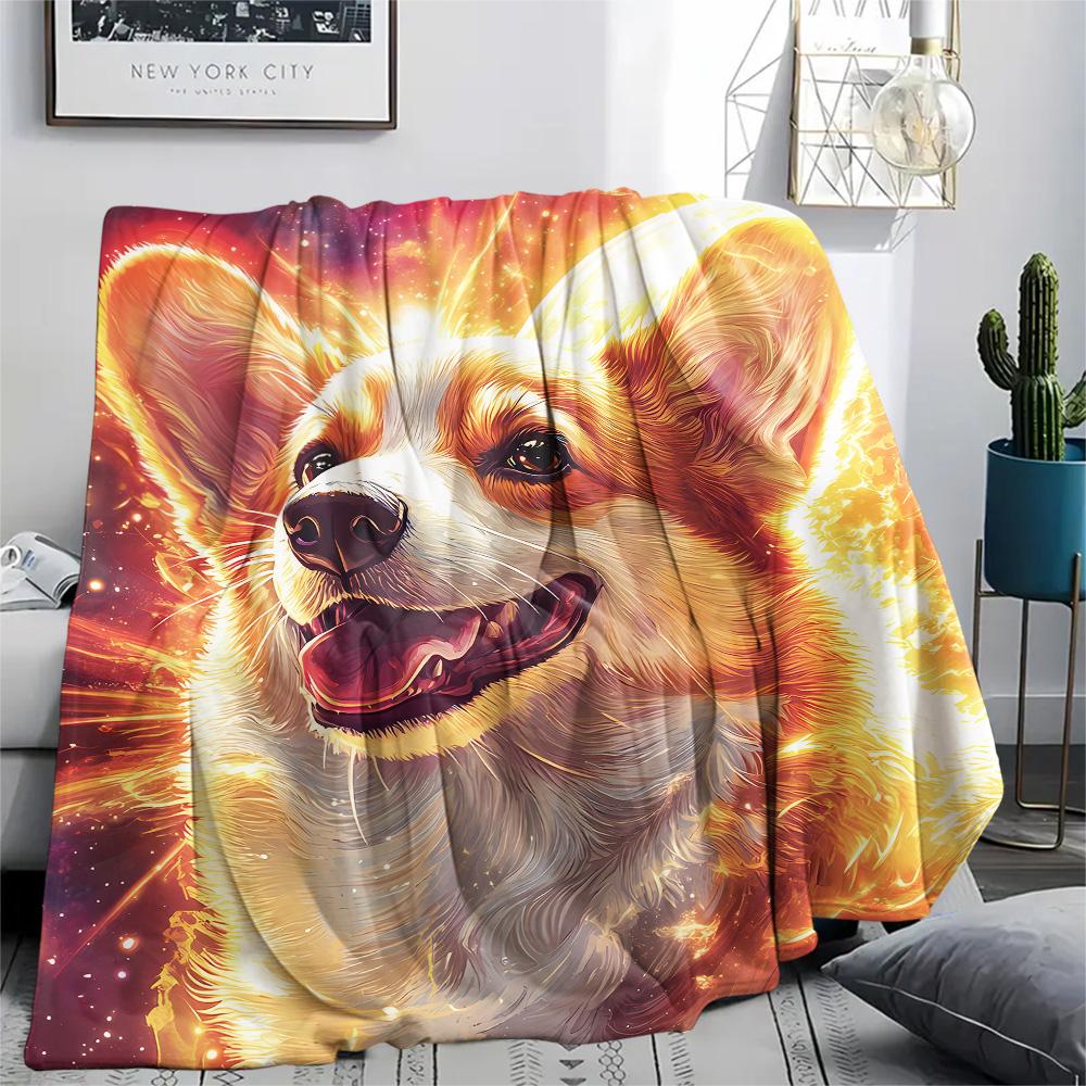 Dog Print Flannel Blanket, High quality Comfortable for All Seasons, Home Decor, Warmth and Comfort, Perfect for Christmas Gifts