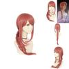 Chic Chainsaw Man Makima Wig Long Pink Braid Synthetic Fiber For Cosplay And Party Props