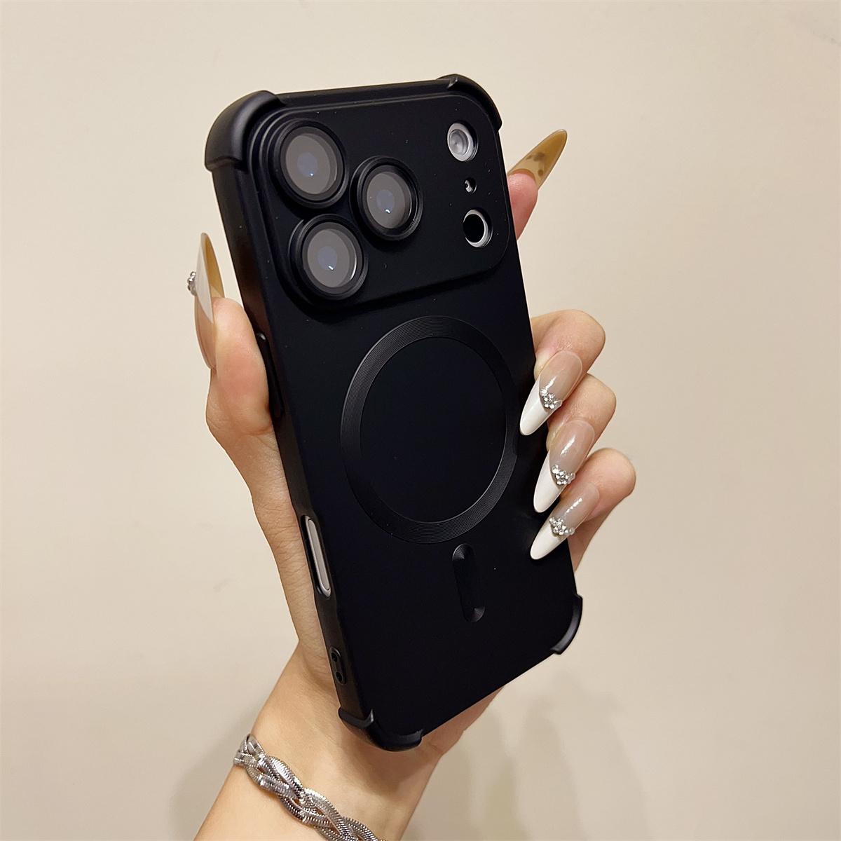 

Magnetic Silicone Soft Phone Case for Apple IPhone Air 17 16 15 Plus 14 13 12 Pro Max for Magsafe Wireless Charge Cases Cover iPhone Air чорний