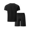 Men's Spring Jacquard Lapel Polo Shirt & Color Block Short Pants Set - Mature Casual Style