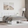 VidaXL Metal Bed Frames with Headboard, Double Bed with Slat Base, Adult Bed with Footboard, Bedroom Furniture, 355610