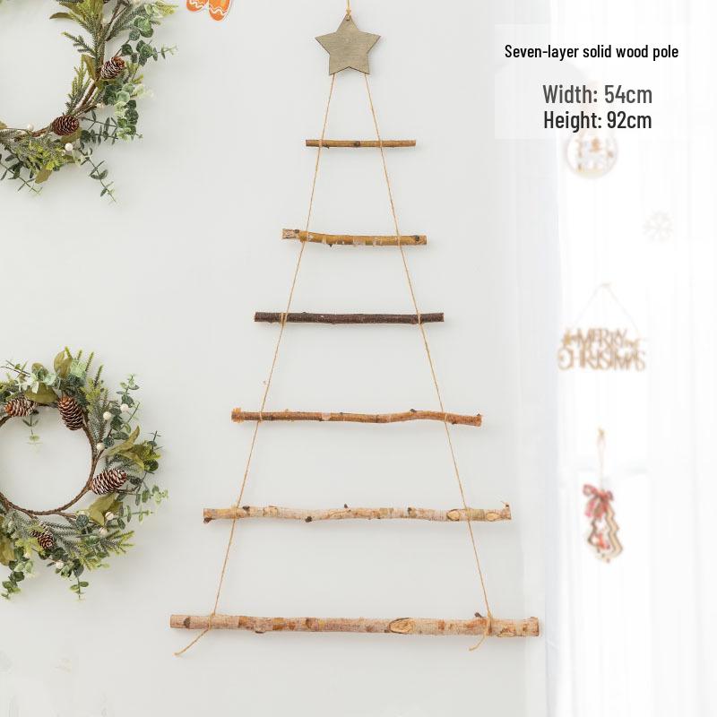 Wooden Triangle Christmas Tree Ornaments - Mall Window Display Decoration Props